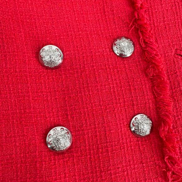 Veronica Beard Nayeli Fringe Dickey Jacket Long Line Watermelon Size 2 - Picture 9 of 16